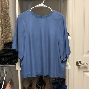 Blue flowy top